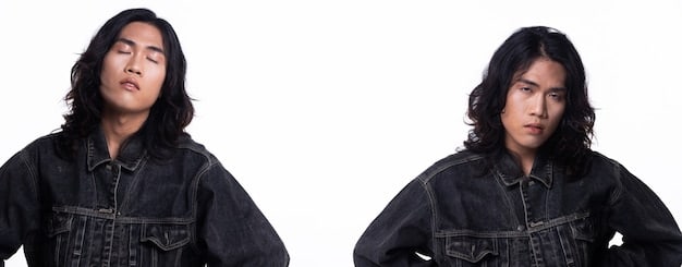 A split image showcasing a popular K-drama character wearing an oversized coat on one side, and an affordable alternative coat from a budget-friendly retailer on the other side, highlighting the similarity in style but the difference in price.