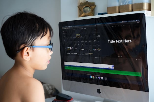 A close-up shot of a computer screen displaying a video editing software interface, focusing on the timeline where English subtitles are meticulously synchronized with the Korean dialogue of a scene from a Korean drama. The interface includes waveform representations of the audio, subtitle text boxes, and timestamp markers creating precise subs.