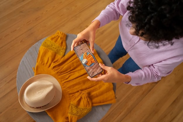 A smartphone displaying the YesStyle website with a model showcasing a trendy K-fashion outfit, highlighting the ease and variety of online shopping for Korean-inspired fashion. The phone is held against a clean, bright background to emphasize the digital shopping experience.