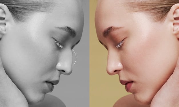 A split image showcasing a before-and-after comparison of a person's skin after using a popular K-beauty product for a specified period. Side-by-side photos highlight improvements in skin clarity, texture, and overall complexion.
