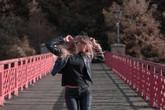 A split image showing a person looking stressed and tired on one side and then smiling and energized after completing a K-Pop dance workout on the other side.